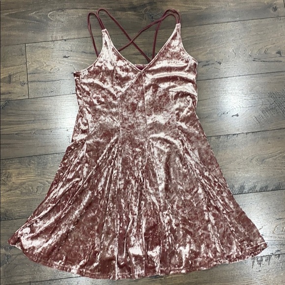 PURPLE VELVET SKATER DRESS - Picture 1 of 6